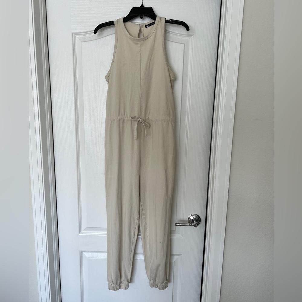 Zara long jumpsuit in ecru